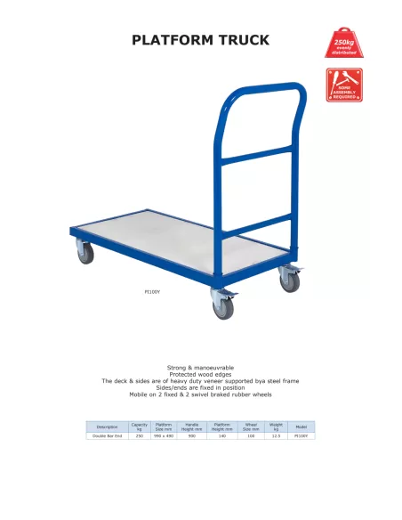 GPC Platform Truck – Wood Deck & Steel Frame