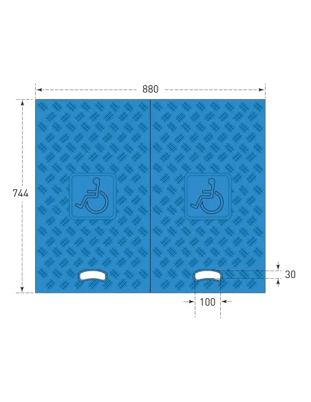 Moravia - TRAFFIC-LINE Wheelchair Ramps for Cable/Hose Ramps - Pack of 2