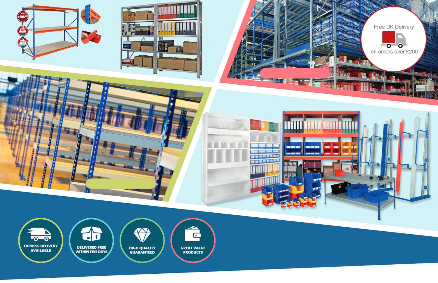 Bay shelving offer storage solutions such as shelving, racking, lockers and cabinets. Free UK delivery over £200